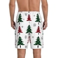 thumbnail image 2 of Balery Buffalo Plaid Christmas Trees Men's Cotton Knit Pajama Shorts Waistband & Pockets,Short Pajama Pants-XX-Large, 2 of 8