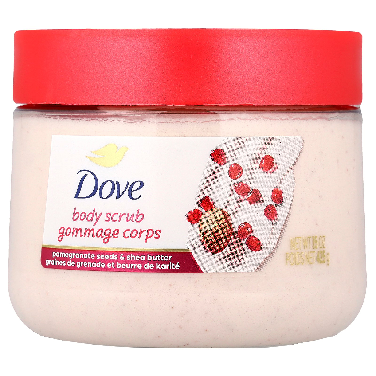 Dove Pomegranate Seeds & Shea Butter Body Scrub, 15 oz