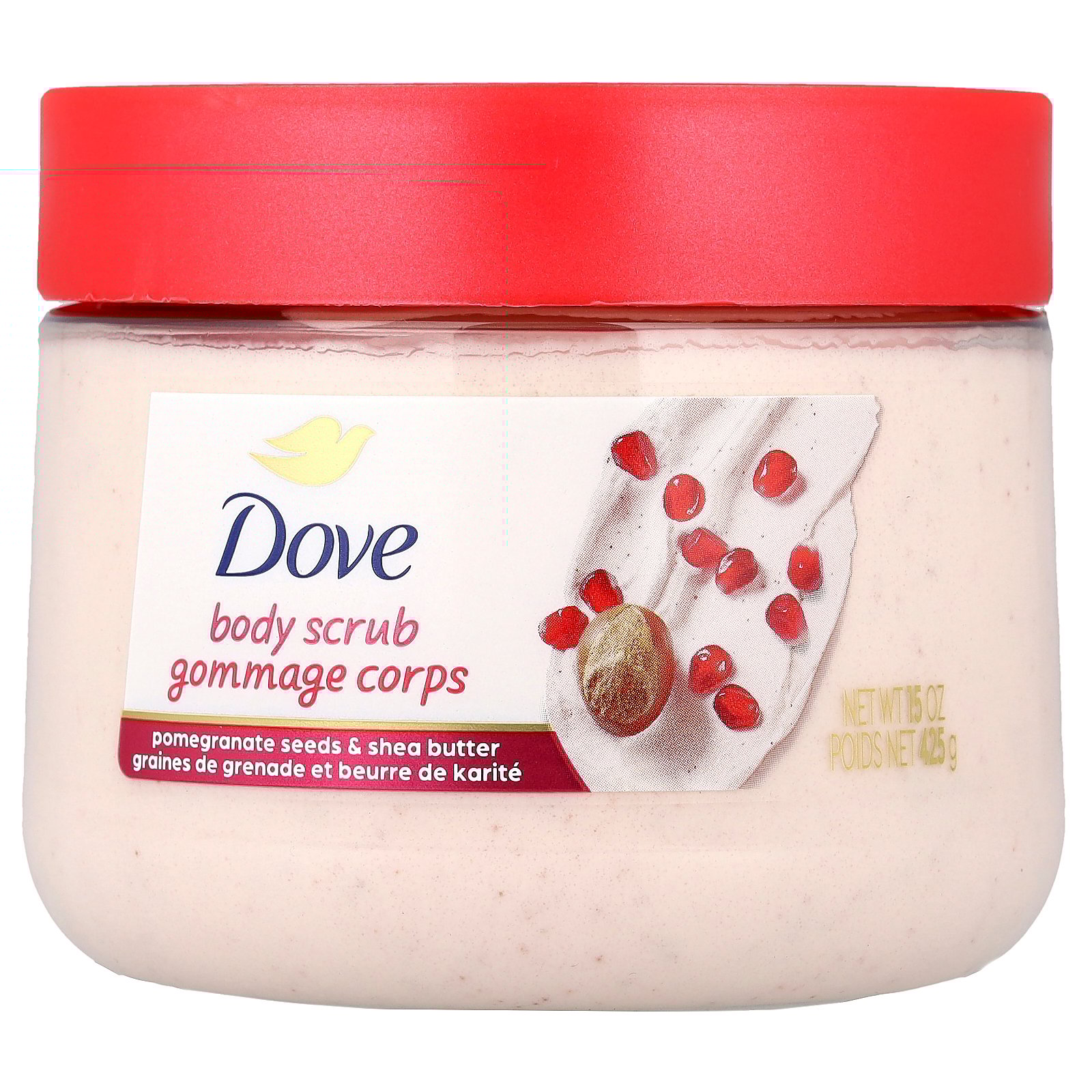 Dove Body Scrub, Pomegranate Seeds & Shea Butter, 15 oz (425 g)