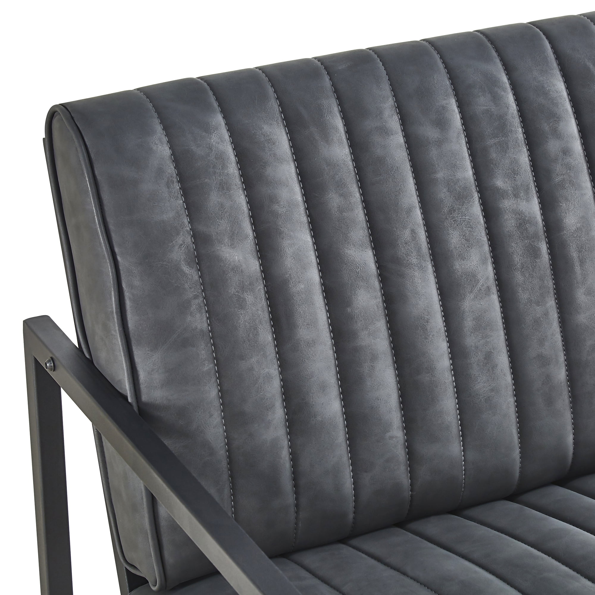 Kadyn Arm Chair, Single Sofa Chairs for Bedroom, Fabric Armchair for Living Room, Dark Grey