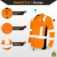 thumbnail image 2 of KwikSafety (Charlotte, NC) ESTIMATOR Long Sleeve Safety Shirt (Y-Neck Button w/POCKET) Class 3 ANSI OSHA Custom High Visibility Reflective Tape Construction Security HiViz Clothing Men | Orange Small, 2 of 7