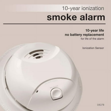 First Alert 0827B Ionization Smoke Alarm with 10-Year Sealed Tamper-Proof Battery