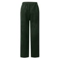 thumbnail image 6 of Diufon Corduroy Straight Pants for Women Elastic Waist Drawstring Lounge Pants Solid Color Pants with Pockets, 6 of 7