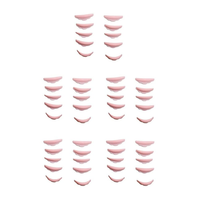 serony 5 Pairs Lash Curler Lashes Lift Silicone Eyelash Tool Eyelashes Set Household Cosmetic Tools for Adults Beautifying Pink 5Set