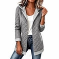 thumbnail image 3 of Ihhxva Plus Size Women's Hooded Quilted Jacket, Snap Front Mid-Length Coat with Detachable Hood and Pockets, Long Sleeve Casual Outerwear S - 3XL, 3 of 8