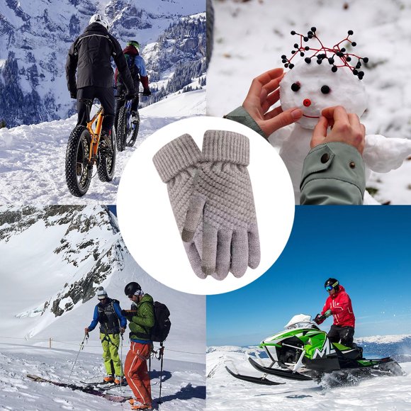 Guantes de invierno con forro polar de punto liso, cálidos y sin dedos, para ciclismo y uso al aire libre en climas fríos.