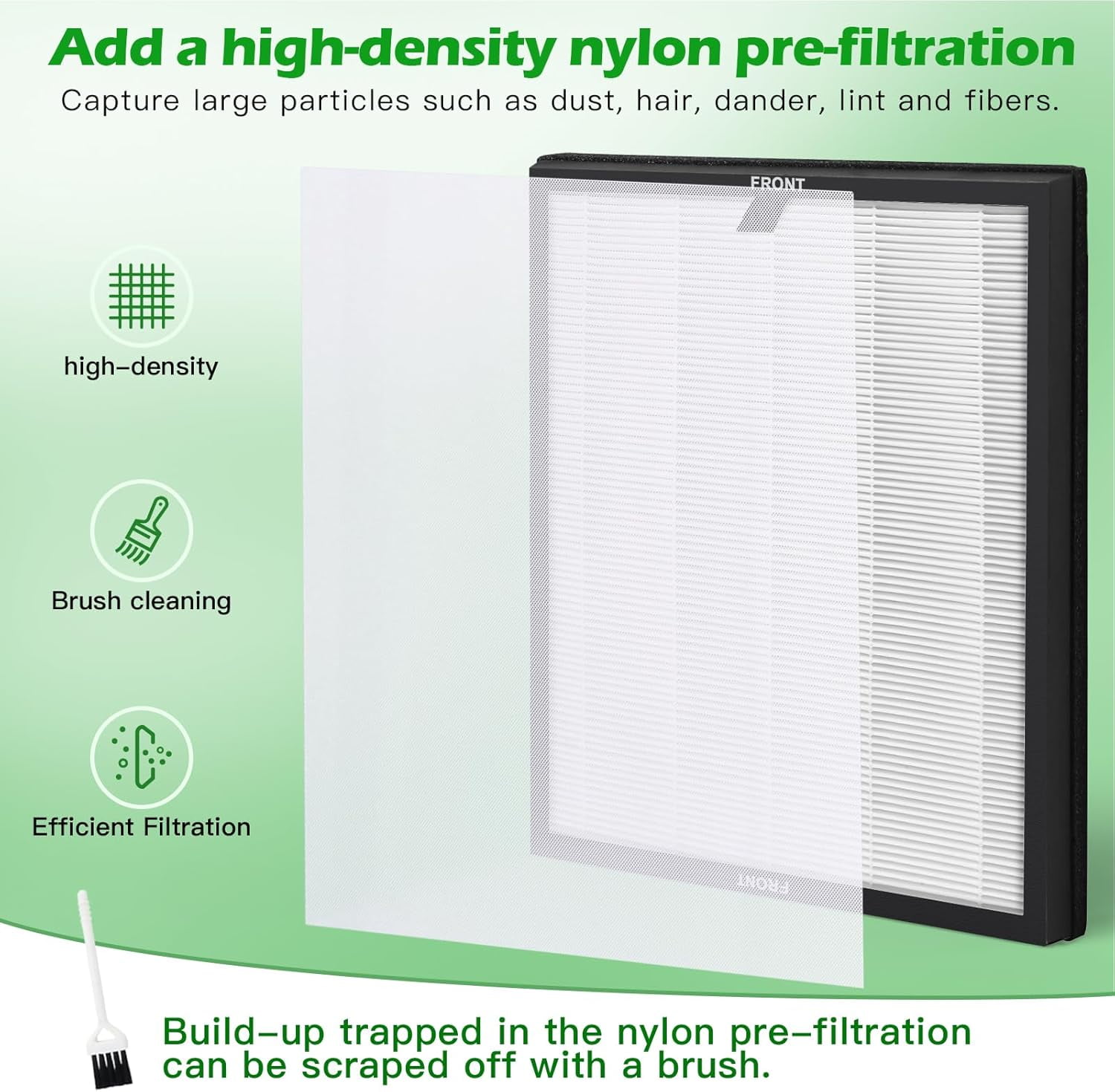 HY4866 Air Purifier Replacement Filter, H13 HEPA Filter Compatible MORENTO/YIOU/WESTHEY Air Purifier for Dust,Pet Dander, Smoke, Pollen, 6 Packs