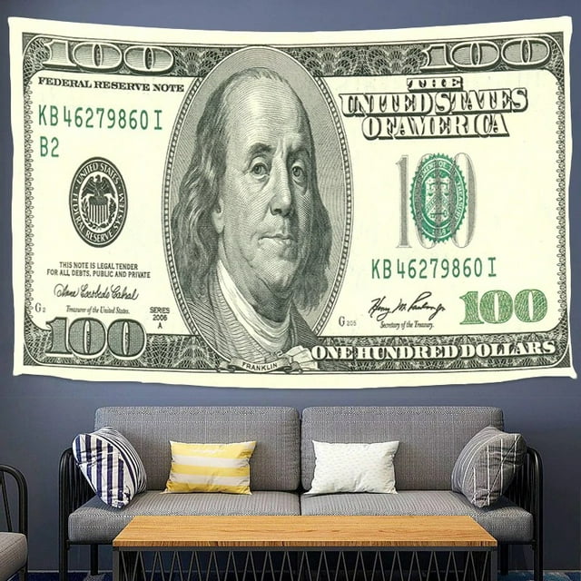 Tapiz vintage de Benjamin Franklin para colgar en la pared, 150 x 130 cm