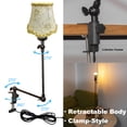 thumbnail image 4 of Kiven Plug-in Clamp Table Lamp, 1-Light Dimmable Swing Arm Desk Lamp with 8.2FT Plug in Cord, Decorative Clamp Lamp Classic Linen Library Light(#5), 4 of 7