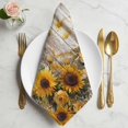 thumbnail image 2 of Farmhouse Sunflower Cloth Napkins, Vintage Daisy Butterflies Rustic Wood Washable and Reusable Dinner Napkins Set of 6, Table Napkin for Kitchen Party Birthday Wedding Hotel Housewarming 20"x20", 2 of 9