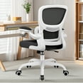 thumbnail image 3 of COOLHUT Office Chair, Ergonomic Desk Chair with Lumbar Support and Adjustable Armrests, Breathable Mesh Mid Back Computer Chair, Reclining Task Chair for Home Office, White, 3 of 11