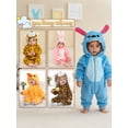 thumbnail image 6 of MICHLEY Unisex Infant Toddler Animal Flannel Hooded Romper Jumpsuit, Fall Winter Warm Soft One-Piece Onesie, Machine Washable, 0-3T, 6 of 7