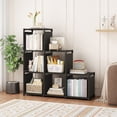 thumbnail image 4 of Seamika Bookshelf,6 Cube Storage Organizer,Bookcase Floor Standing Metal Shelves DIY for Home Office Living Room,Black, 4 of 8