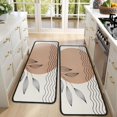 thumbnail image 4 of Kitchen Rugs Sets Of 2,Brown Boho Abstract and Plant Pattern Anti Fatigue Kitchen Mat Rugs Non Slip Washable,Decorative Kitchen Floor Mats for Kitchen,Sink,Laundry,17"x47"+17"x47", 4 of 5