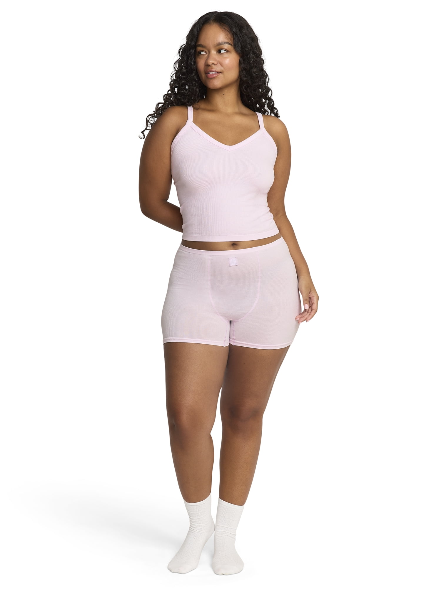 Mills by Millie Bobby Brown Women's Softie Ribbed V-Neck Tank Top, Sizes XS-XXXL