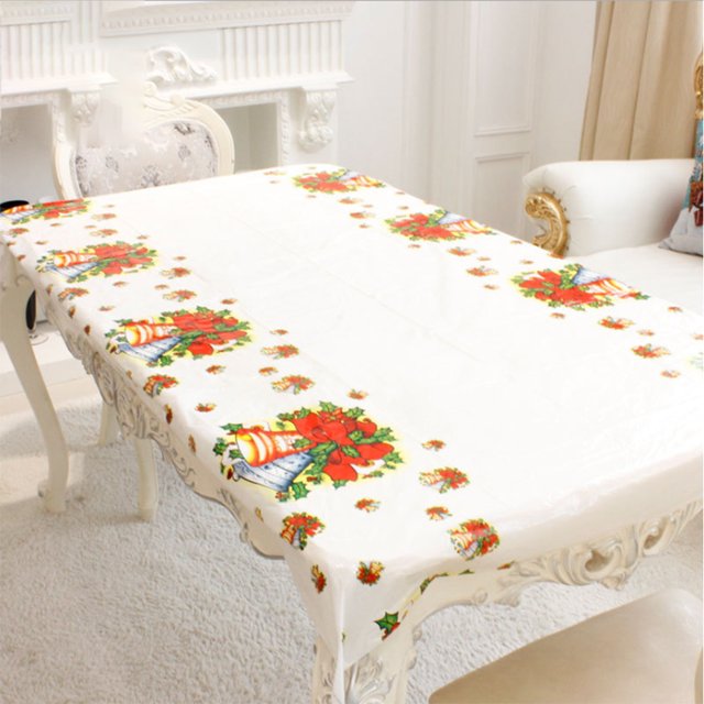 Tablecloth New Year Christmas Disposable PVC Tablecloth Kitchen Dining Table Decorations Table Covers Christmas Decorations