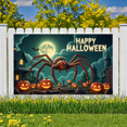 thumbnail image 5 of Creepy Spider Halloween Banner Haunted House Gothic Design Spooky Pumpkin Scary Scene for Holiday Party Decoration, 5 of 5