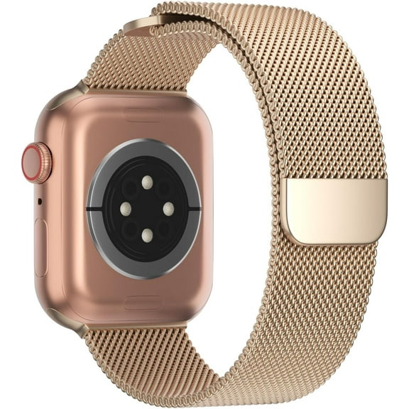PINHEN Stainless Steel Metal Band Compatible with Apple Watch Band 38mm 42mm 40mm 44mm 41mm 45mm 49mm, Mesh Magnetic Clasp Loop Strap Wristband for iWatch Ultra Series 9/8/SE/7/6/5/4/3/2/1