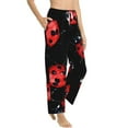 thumbnail image 2 of Xecao Beautiful Red Ladybug Women's Straight Lounge Pajama Pants: The Epitome of Relaxed Sleepwear, 2 of 9