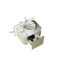 thumbnail image 5 of 24" Wall-Mounted Bathroom Vanity with Floating Storage Cabinet & Soft-Close Drawer, White Ceramic Basin, Light Green Waterproof Plywood for Modern Bathrooms, 5 of 5