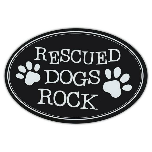 Oval Shaped Pet Magnets: Rescued Dogs Rock | Cars, Trucks, Refrigerators