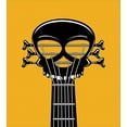 thumbnail image 3 of Rock and Roll Duvet Cover Set, Guitar Riff with a Skull Passionate Music Heavy Tunes, Decorative 3 Piece Bedding Set with 2 Pillow Shams, Calking Size, Yellow Grey, by Ambesonne, 3 of 3