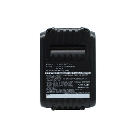 

Synergy Digital Power Tool Battery Works with DeWalt DCB184 Power Tool (Li-Ion 20V 2600 mAh) Ultra High Capacity Battery