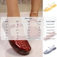 thumbnail image 3 of Samdudou Sandals for Women Casual Closed Toe Sparkly Jelly Mary Janes Hollow Out Woven Style Adjustable Strap Slip On Beach Water Shoes Vacation Travel Summer Essentials, 3 of 9