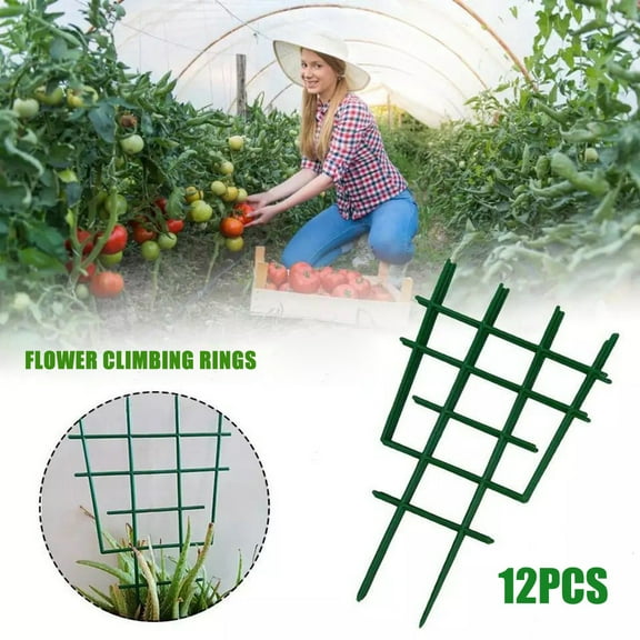 FFENYAN Plant Discount Spring Plastic Superimposed Garden Plant Support DIY Climbing Rings Flower Support 12PC
