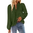 thumbnail image 2 of BLVB Boho Tops for Women V Neck Chiffon Blouses Flowy Dressy Casual Lace Womens Long Sleeve Shirts Trendy Clothes, 2 of 7