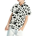 thumbnail image 4 of Adeawade Kids Tops For Boy 3-4 Years Western Tee Cow Print Shirts Short Sleeve Button Down Lapel Neck Tops Summer T Shirt Fashion Playsuit Black, 4 of 4
