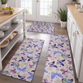 thumbnail image 2 of Beige Butterfly Flower Pattern Kitchen Rugs Sets Of 3,Kitchen Runner Rugs Non Skid Washable,Decorative Kitchen Floor Mats for Kitchen,Sink,Laundry,17"x30"+ 17"x47" + 17"x59", 2 of 6