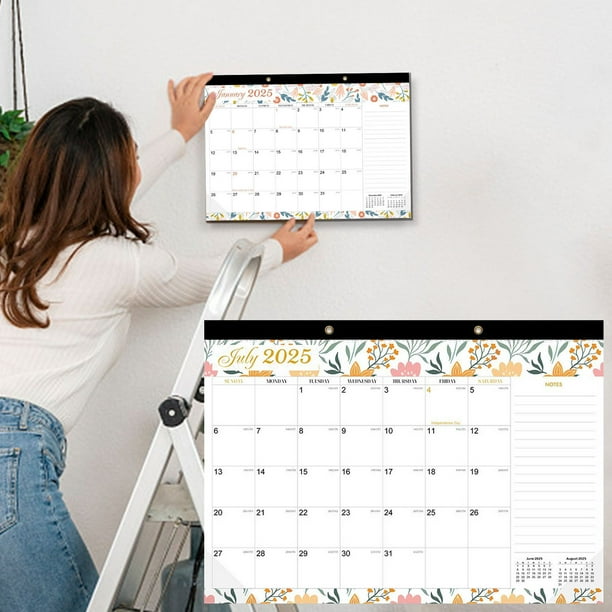 Calendario de escritorio 2025-2026 | Versión simplificada de 18 meses | Julio 2025-Dic 2026 | Planificador de horarios mensuales | Doble encuadernación | Papel grueso | Página de memorándum |