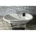thumbnail image 4 of Aqua Eden VCT7DE7232NL1 72-Inch Cast Iron Oval Double Ended Clawfoot Tub (7-Inch Faucet Drillings) in White/Polished Chrome, 4 of 8
