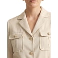 thumbnail image 5 of INSPIRE CHIC Women's Single Breasted Blazer Notched Lapel Long Sleeves Work Business Suit Jacket with Belt Small Apricot, 5 of 6