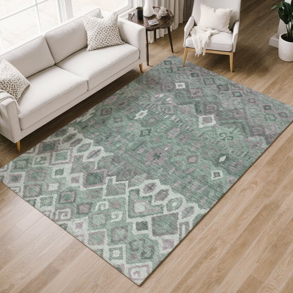 Addison Rugs Chantille Indoor/Outdoor Transitional Casual Aloe Machine Washable Rectangle Rug, 10' x 14'