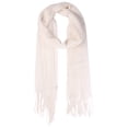 thumbnail image 1 of Bufanda de invierno cálida de imitación de cachemira INSPIRE CHIC, chal largo de color sólido con flecos para mujeres y hombres 78.7"x27.6" crema, 1 of 6