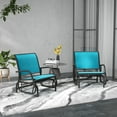 thumbnail image 2 of Outsunny Patio Glider, Metal Frame Outdoor Glider Swing Chair, Blue, 2 of 10