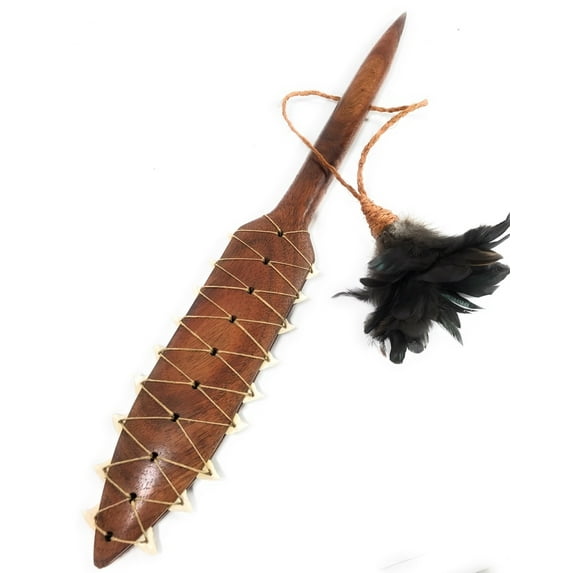 Tear Drop Koa Pahoa 22" w/ 18 Authentic Shark Teeth - Art Gallery | #koa3537e