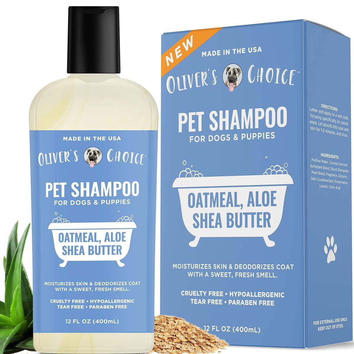 Dog Shampoo with Oatmeal and Aloe. Shea Butter for Smelly Dogs, Dry