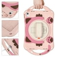 thumbnail image 2 of Kid-friendly Case for iPad 10th Gen 10.9" (2022), Rugged Silicone + PC Kickstand Hand/ Shoulder Strap Durable Protective Heavy Duty Protection Tablet Case for iPad 10th Gen 10.9" - Pink, 2 of 9