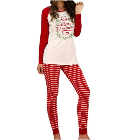 

Women s Christmas Pajama Sets Casual Soft Print Crewneck Long Sleeve Top and Pants 2 Piece Outfits Pjs Sleepwear