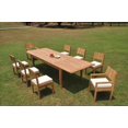 thumbnail image 4 of Grade-A Teak Dining Set: 8 Seater 9 Pc: 122" Atnas Double Extension Rectangle Table And 8 Veranda Chairs (2 Arm & 6 Armless Chairs) WholesaleTeak #WMVR17, 4 of 5