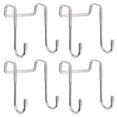 thumbnail image 1 of Ganchos de gabinete, paquete de 4, gancho de gabinete sobre la puerta de 2.87", ganchos multipropósito para cocina (plata), 1 of 5