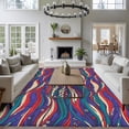 thumbnail image 4 of Tribal Style Washable Living Room Rugs 9'x12', Abstract Boho Ethnic Feather Leaf Low Pile Throw Large Area Rug Non-Slip Sturdy Edge Binding Carpet for Bedroom Dining Room Office, 4 of 9