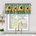 thumbnail image 3 of Goory 2 Pack Sunflower Printed Short Window Curtain Rod Pocket Window Drapes Cafe Tier Kitchen Scarf Bathroom Valance Style-4 W:27.5"xL:24", 3 of 5