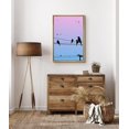 thumbnail image 2 of PixonSign Framed Canvas Print Wall Art Purple and Blue Sky with Birds Animals Wildlife Illustrations Modern Art Scenic Fun Multicolor Ultra for Living Room, Bedroom, Office - 16"x24" Natural, 2 of 5