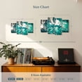 thumbnail image 3 of Elephant Stock Abstract Teal Wall Art - Horizontal Multi Panel Canvas - Living Room Wall Decor - Abstract Multi Panel - Teal And Turquoise Decor - 24" x 14", 3 of 4