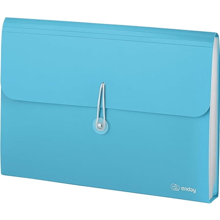Enday Accordion Folder with Pockets Accordian A4 Paper Organizer & Document Holder, Blue 1 Pack