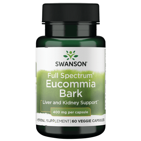 Swanson Full Spectrum Eucommia Bark 400 Milligrams 60 Veg Capsules
